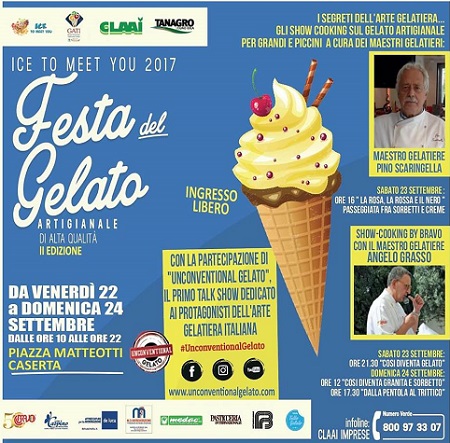 festa gelato caserta 2017 AI NASTRI DI PARTENZA LA FESTA DEL GELATO ARTIGIANALE “ICE TO MEET YOU 2017”