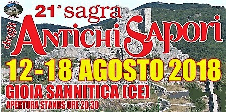 BANNER SAGRA ANTICHI SAPORI 2018 GIOIA SANNITICA: XXI EDIZIONE DELLA SAGRA DEGLI ANTICHI SAPORI