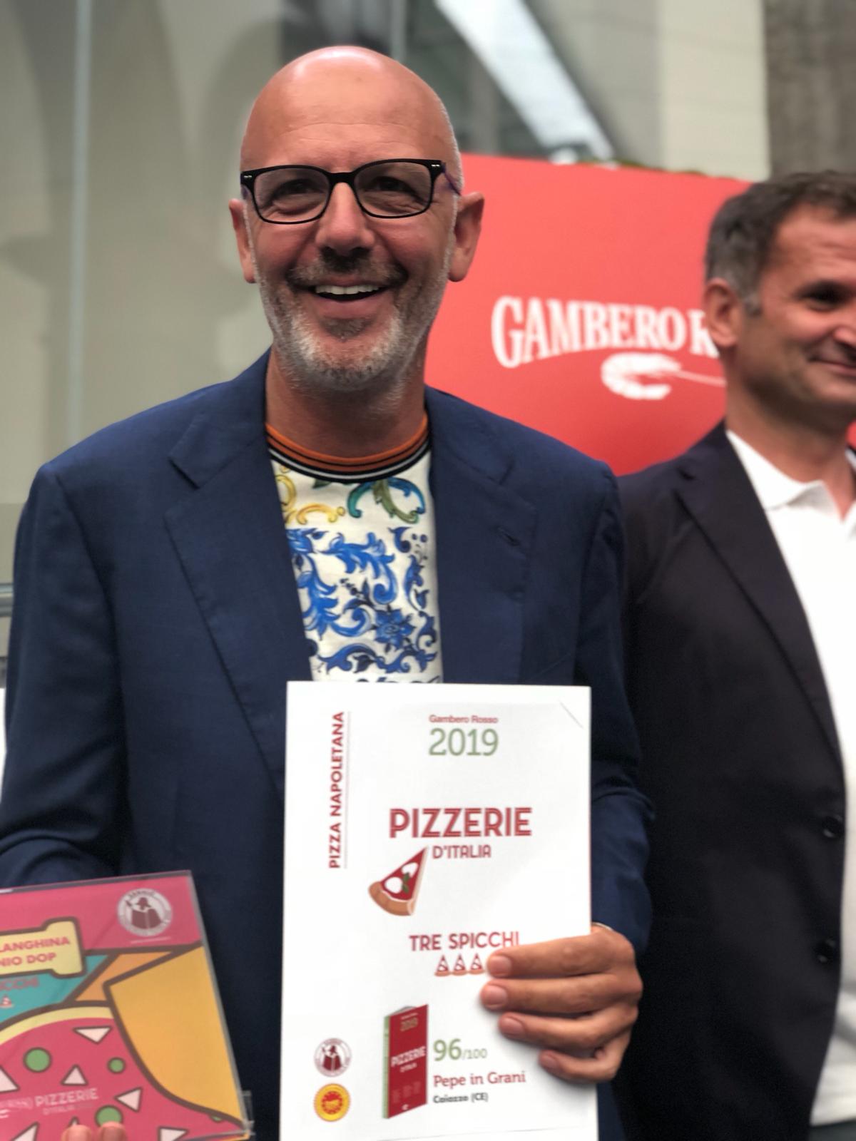 %name GUIDA PIZZERIE D’ITALIA 2019 DEL GAMBERO ROSSO:  L’ESTRO CREATIVO DI FRANCO PEPE RICEVE SEI SPICCHI