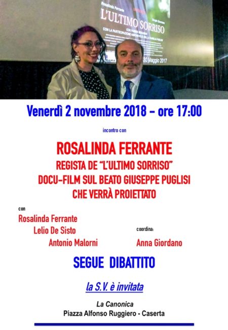 Locandina Rosalinda Ferrante 2nov2018 e1540818369226 LA REGISTA FERRANTE PRESENTA IL DOCU FILM LULTIMO SORRISO