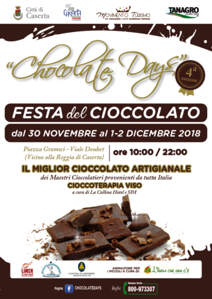 MANIFESTO CHOCOLATE DAYS CASERTA FESTA DEL CIOCCOLATO ARTIGIANALE CHOCOLATE DAYS FA TAPPA A CASERTA