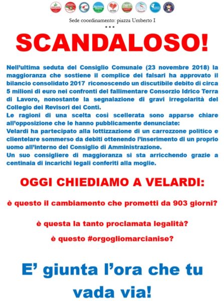 manifesto abbate CONSIGLIO COMUNALE: LA DENUNCIA DEL GRUPPO DOPPOSIZIONE