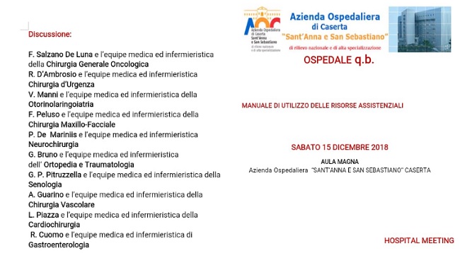 2 2 MANUALE DI UTILIZZO DELLE RISORSE ASSISTENZIALI: SABATO CONVEGNO AL SANTANNA E SAN SEBASTIANO