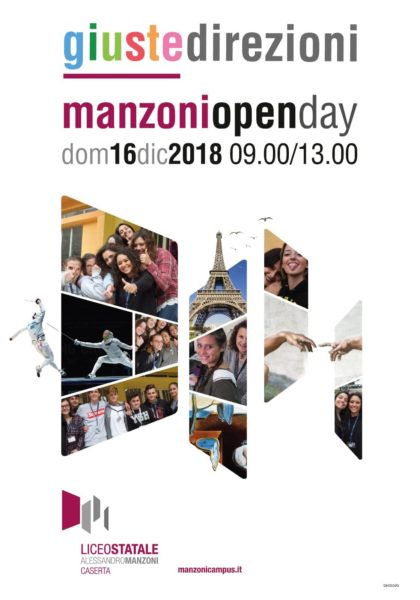 open day locandina AL LICEO MANZONI DI CASERTA TUTTO PRONTO PER L’OPEN DAY DI DOMENICA