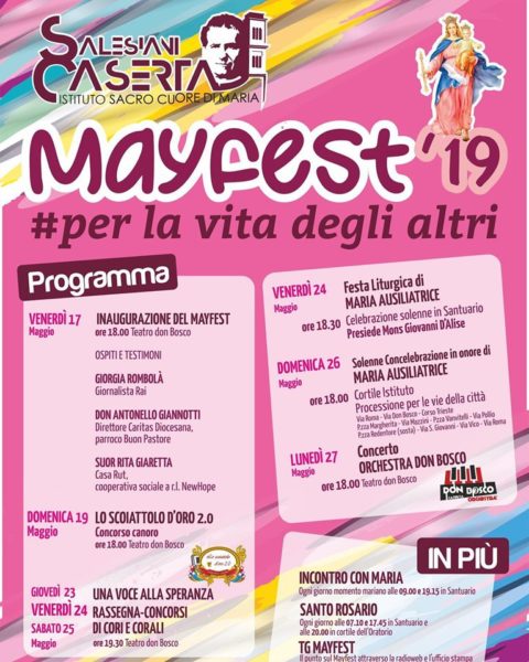 MayFest 2019 AL VIA IL MAYFEST 2019, SI COMINCIA QUESTA SERA AL TEATRO DON BOSCO