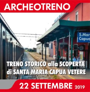 Locandina Archeotreno 295x300 ARRIVA LARCHEOTRENO A SANTA MARIA CAPUA VETERE