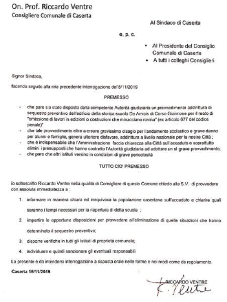 INTERROGAZIONE SEQUESTRO DE AMICIS, LINTERROGAZIONE DELLON. VENTRE