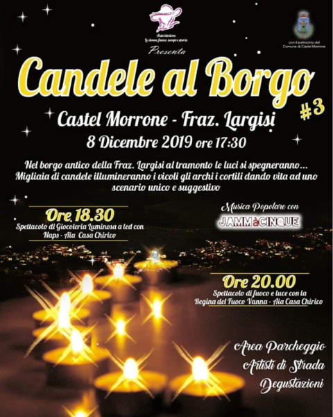 candele al Borgo 5 CASTEL MORRONE, DOMENICA 8 DICEMBRE RITORNA LA MAGIA DI CANDELE AL BORGO