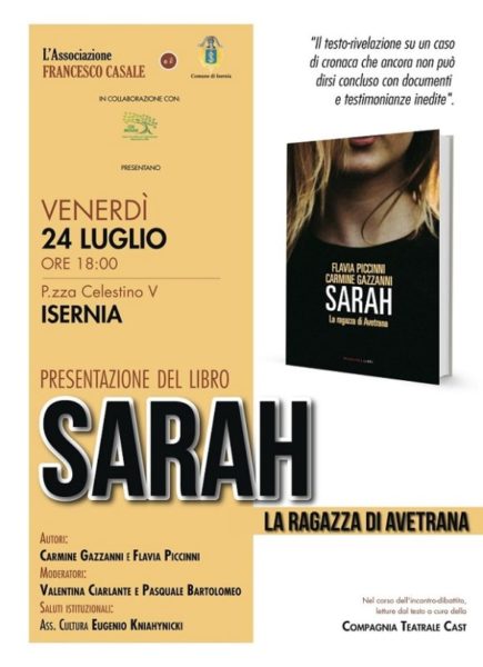 Locandina Sarah scaled L’ASSOCIAZIONE FRANCESCO CASALE PRESENTA ‘SARAH, LA RAGAZZA DI AVETRANA’