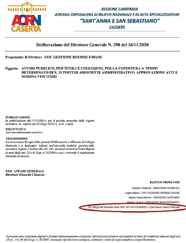 doc AORN ottaiano 1 785x1024 OSPEDALE, DELIBERA 398… SI FIRMA PER IGNORANZA O SPUDORATEZZA?