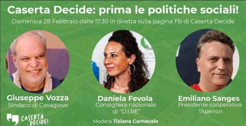 Locandina Webinar scaled PRIMA LE POLITICHE SOCIALI!: WEBINAR DI CASERTA DECIDE IL 28 FEBBRAIO