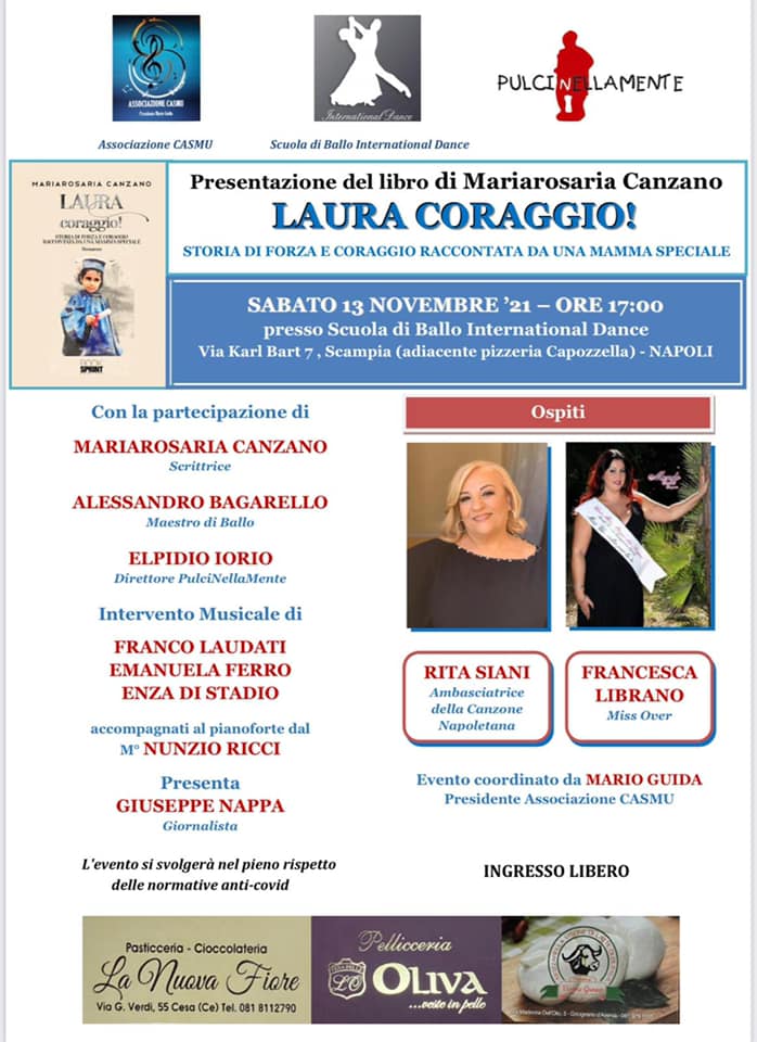 254348860 2178664732273342 2074792801068502755 n 1 SCAMPIA, LASSOCIAZIONE CASMU DI CARINARO PRESENTA LAURA, CORAGGIO!, IL LIBRO DI MARIAROSARIA CANZANO