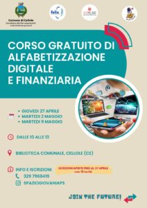 locandina 212x300 CELLOLE, CORSO DI FORMAZIONE GRATUITO SU ALFABETIZZAZIONE DIGITALE E FINANZIARIA