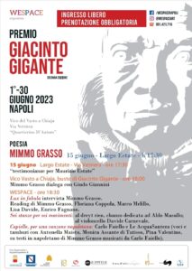 Locandina eventi 15 giugno MIMMO GRASSO 213x300 PREMIO GIACINTO GIGANTE, RICONOSCIMENTO A MIMMO GRASSO