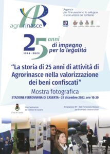 locandina 214x300 CASERTA, MOSTRA SUI 25  ANNI DI AGRORINASCE ALLA STAZIONE FERROVIARIA DI CASERTA