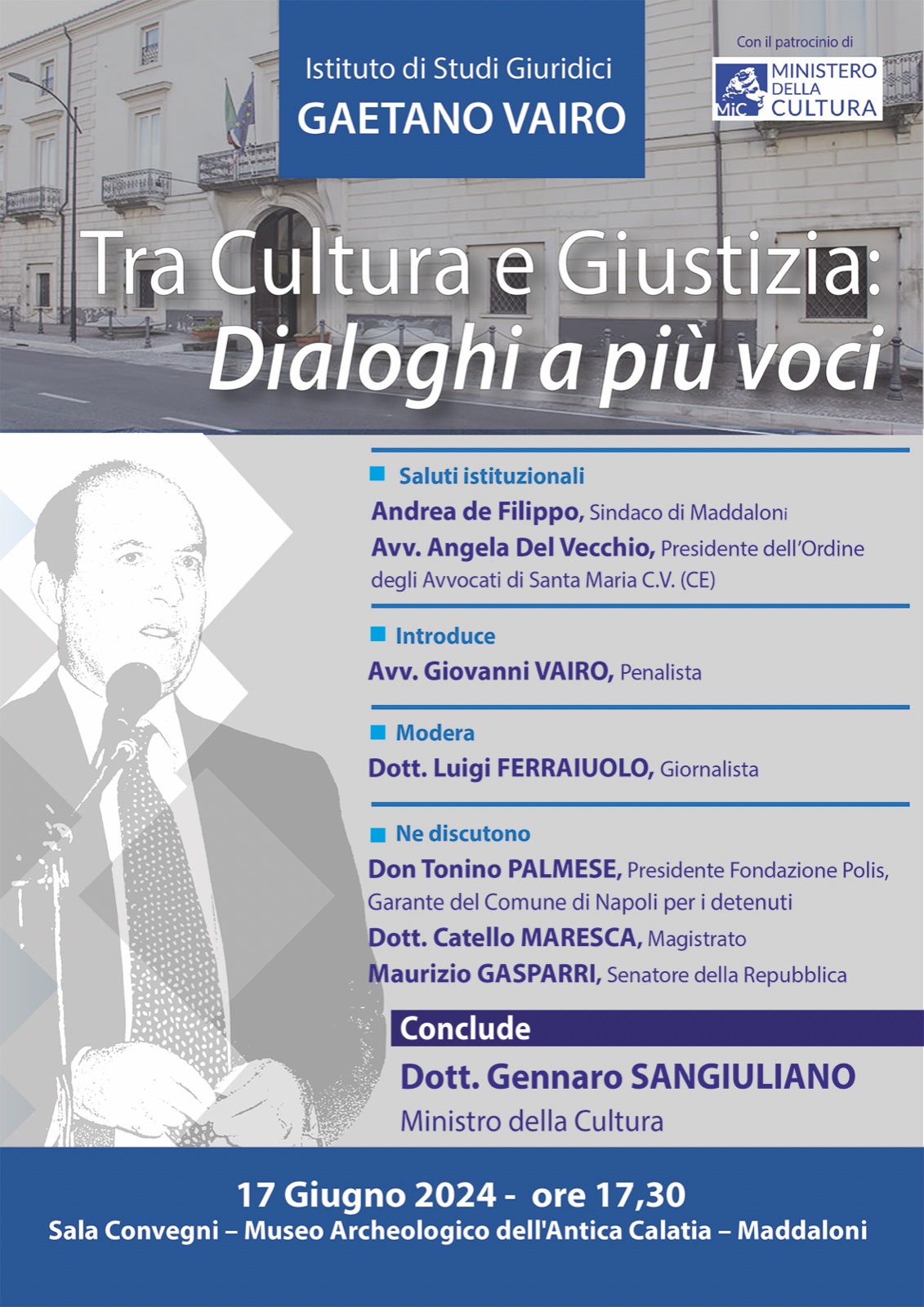 locandina tra cultura e giustizia TRA CULTURA E GIUSTIZIA: DIALOGO A PIÙ VOCI”: APPUNTAMENTO PER LUNEDÌ 17 GIUGNO ALLE 17.30 PRESSO IL MUSEO ARCHEOLOGICO CALATIA