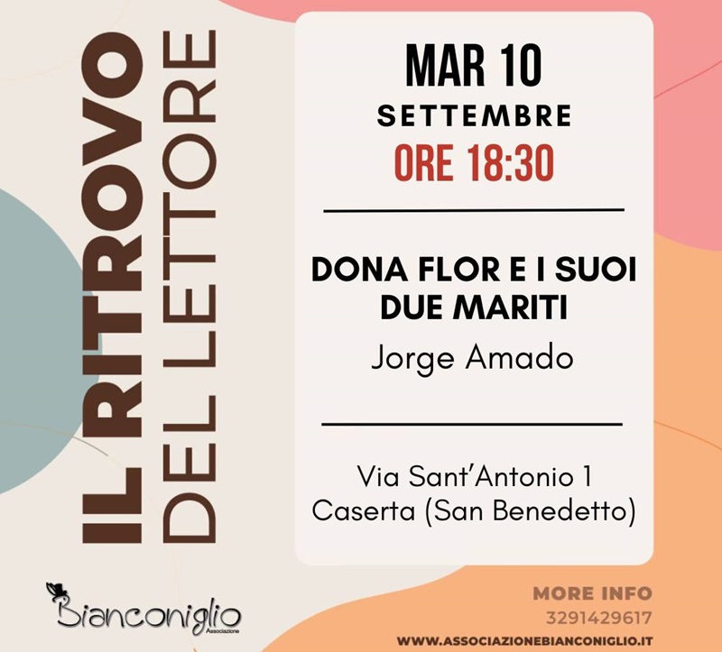 Il ritrovo del lettore locandina IL RITROVO DEL LETTORE, RITORNANO A CASERTA GLI INCONTRI DEL CIRCOLO DI DISCUSSIONE LETTERARIA