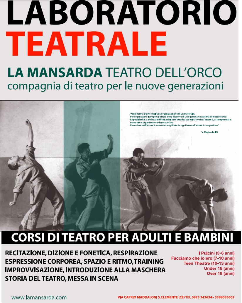 corsi recitazione “OPEN DAYS LABORATORI TEATRALI: SI INIZIA IL 23 SETTEMBRE”