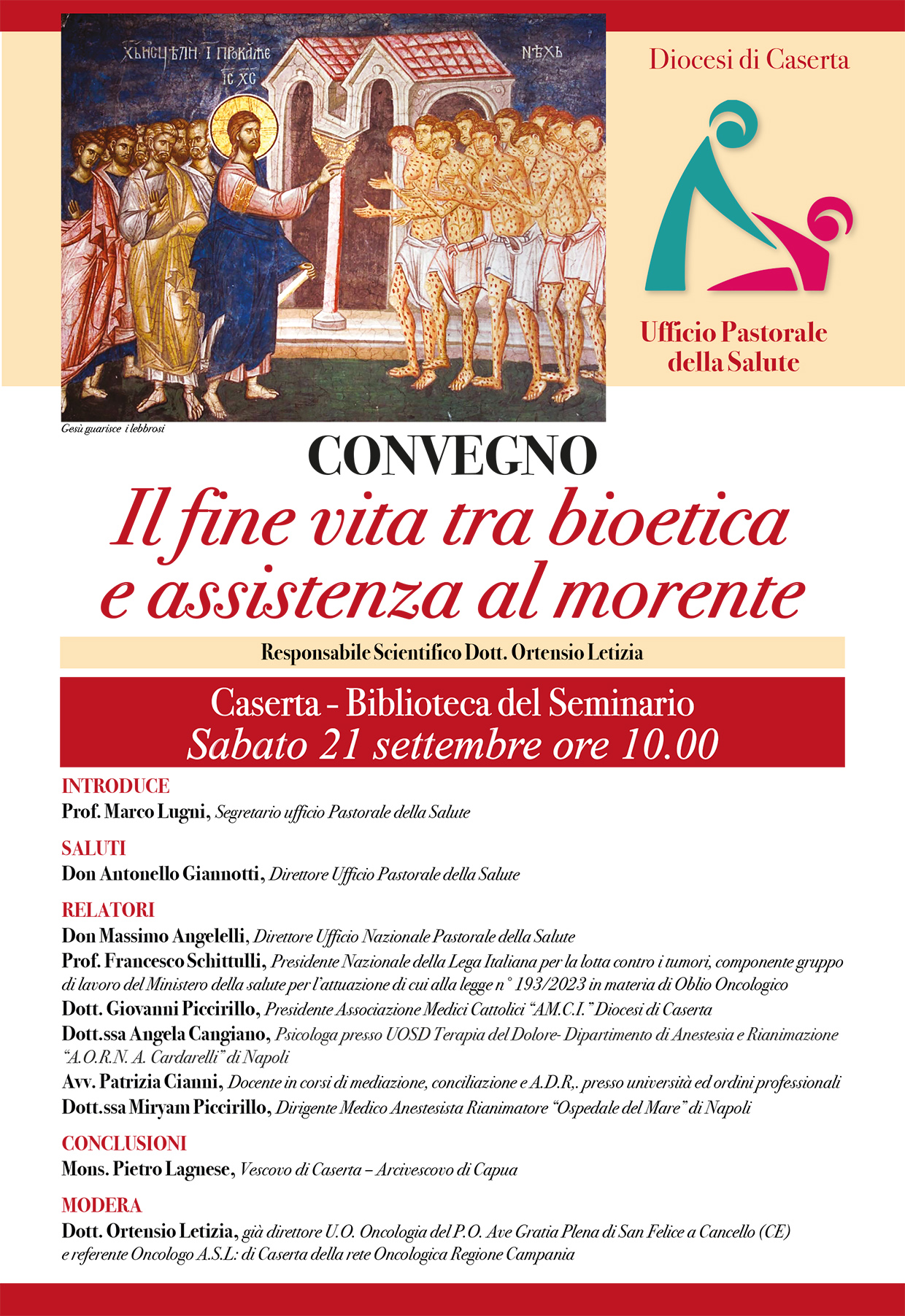 locandina pastorale definitiva DIOCESI CASERTA, CONVEGNO “IL FINE VITA TRA BIOETICA E ASSISTENZA AL MORENTE”