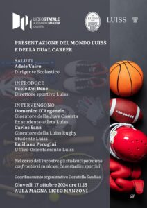 %name DUAL CAREER, LA LUISS SPORT ACADEMY TORNA AL LICEO MANZONI