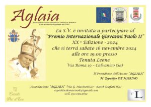 Invito Premio Int. Giovanni Paolo 2 Ediz XX 2024 300x212 CALVANICO, IL 16 NOVEMBRE IL PREMIO INTERNAZIONALE GIOVANNI PAOLO II