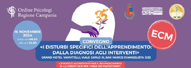 convegno 1 PSICOLOGIA: FOCUS SU DIAGNOSI E TRATTAMENTO DEI DISTURBI SPECIFICI APPRENDIMENTO