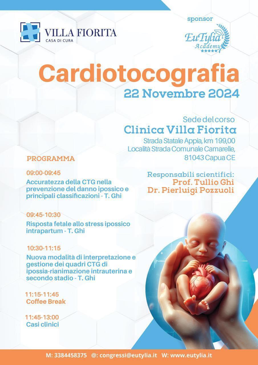 locandina corso cardiotocografia villa fiorita capua  CARDIOTOCOGRAFIA, CORSO DI FORMAZIONE E AGGIORNAMENTO A VILLA FIORITA DI CAPUA