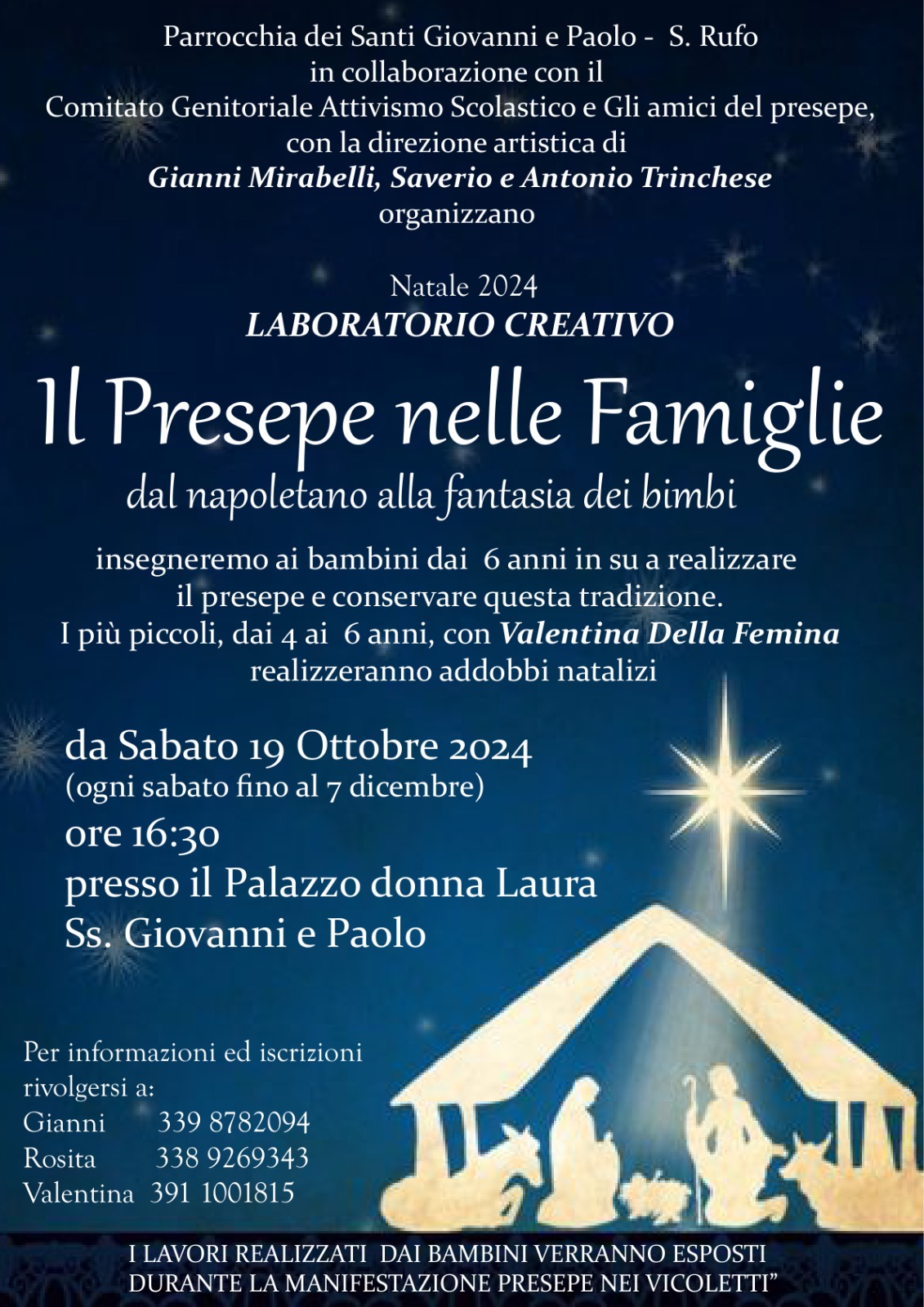 locandina laboratorio ricreativo il presepe nelle famiglie  IL PRESEPE NELLE FAMIGLIE, AL VIA IL LABORATORIO CREATIVO PER I BAMBINI DI CAIAZZO