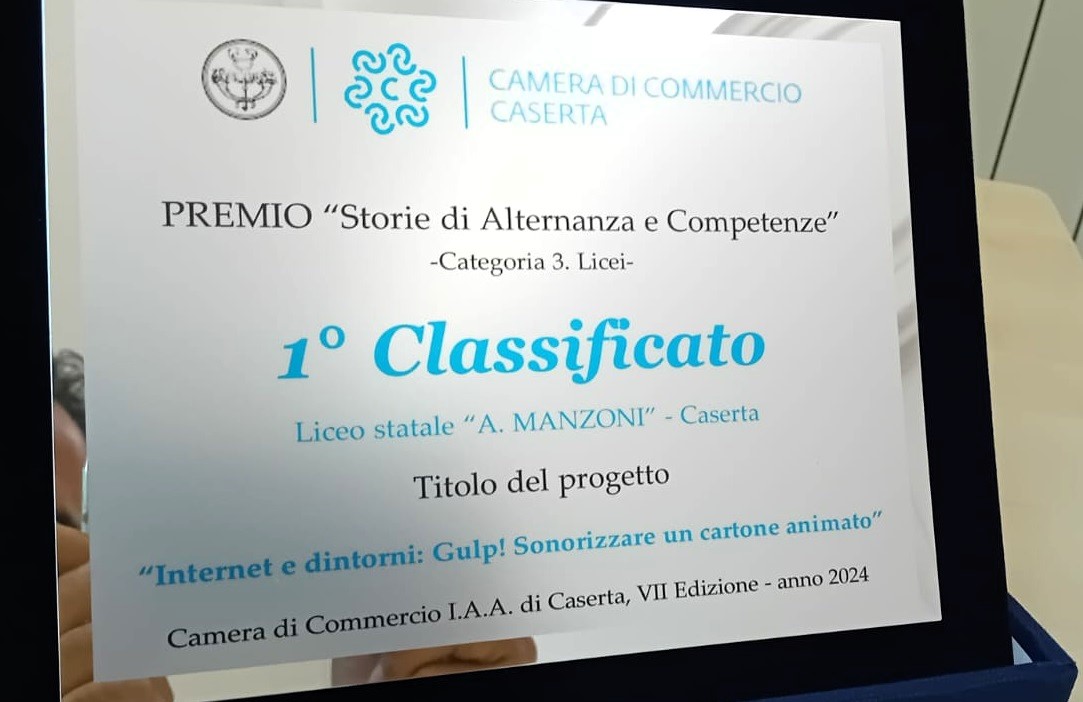 pcto liceo manzoni camera commercio caserta LICEO MANZONI, IL PROGETTO PCTO INTERNET E DINTORNI VINCE IL PRIMO PREMIO A STORIE DI ALTERNANZA E COMPETENZE