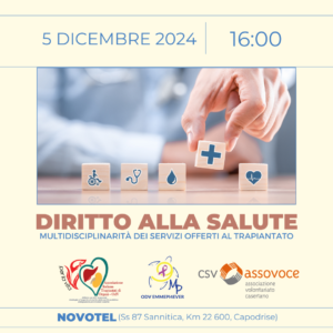 Diritto alla Salute CSV 1 300x300 DIRITTO ALLA SALUTE: LE ASSOCIAZIONI CHIEDONO UNA MAGGIORE ATTENZIONE SULL’ASSISTENZA MULTIDISCIPLINARE AI PAZIENTI